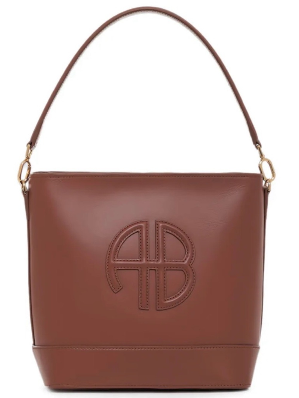 Anine Bing Leather Lili Bucket Bag Brown Retail $600.00
